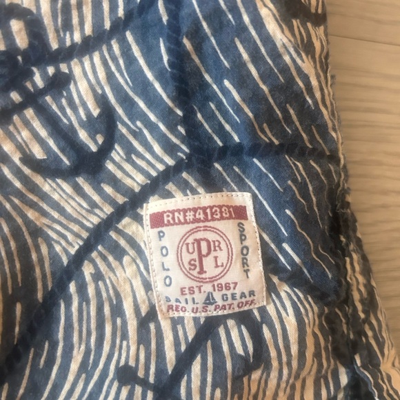 Polo Ralph Lauren Sport Vintage Seersucker Print Nautical Anchor Size XL - Picture 4 of 6